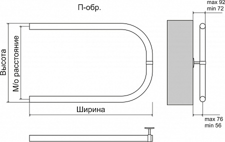 Эконом П-обр AISI 32х2 500х500 Полотенцесушитель  TERMINUS Ставрополь - фото 3