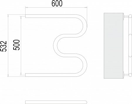 М-обр AISI 32х2 500х600 Полотенцесушитель  TERMINUS Ставрополь - фото 3