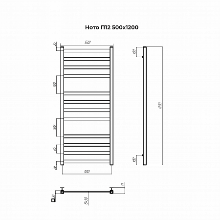 Ното П12 500х1200 Полотенцесушитель TERMINUS Ставрополь - фото 3