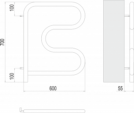 Электро 25 F-обр 600х600 поворотный Полотенцесушитель TERMINUS Ставрополь - фото 3