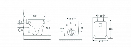 Подвесной унитаз безободковый Terminus Ватикан Monolit 490х340 белый Ставрополь - фото 9