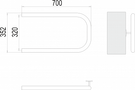 П-обр AISI 32х2 320х700 Полотенцесушитель  TERMINUS Ставрополь - фото 3