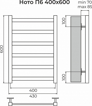 Ното П6 400х600 Полотенцесушитель TERMINUS Ставрополь - фото 3