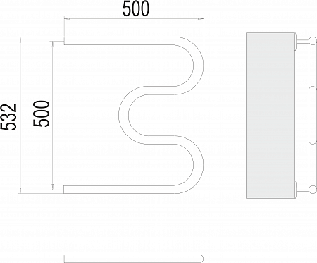 М-обр AISI 32х2 500х500 Полотенцесушитель  TERMINUS Ставрополь - фото 3