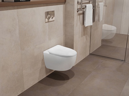 Подвесной унитаз безободковый Terminus Енисей Monolit 560х390 белый Ставрополь - фото 1