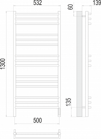 Прато П15 500х1300 электро (sensor quick touch) Полотенцесушитель  TERMINUS Ставрополь - фото 3