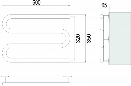 Электро 25 М-обр 600х350 Полотенцесушитель  TERMINUS Ставрополь - фото 3